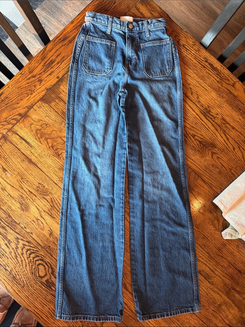 Reformation Dark Blue Alyssa High-Rise Wide Leg Long Jeans Size 24 Long Denim - Picture 4 of 8